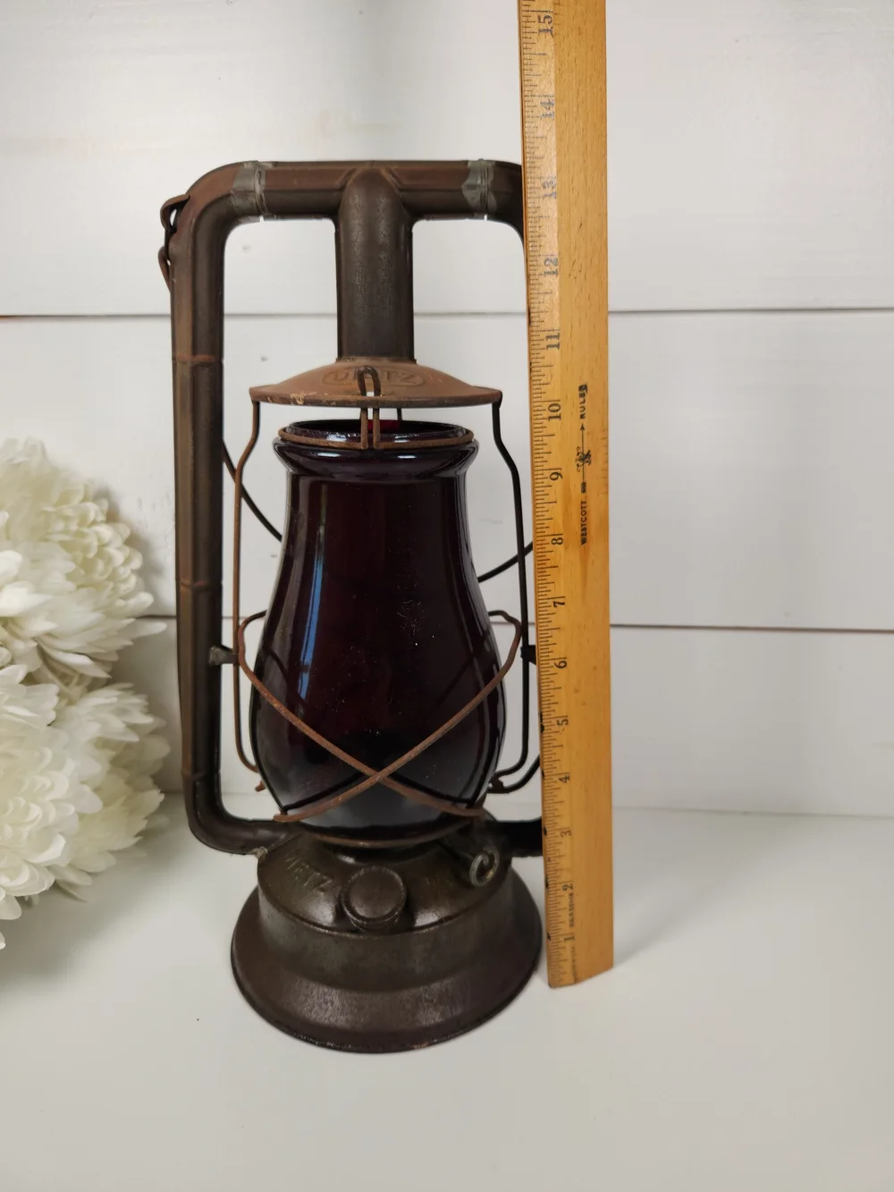 Vintage Dietz Monarch Lantern w/ Ruby Red Glass | Antique Railroad Lantern